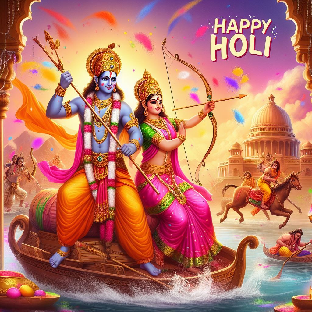 Happy Holi Ram Sita Image | 25 march 2025 | Download Ram Sita Holi Status